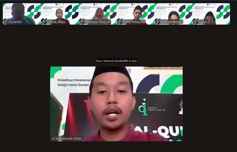 IDAQU Halal Center Sukses Gelar Pelatihan  Pendamping Halal Batch 1